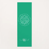 Green Lotus Mandala Personalized Yogamat (Voorkant)
