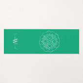 Green Lotus Mandala Personalized Yogamat (Voorkant (horizontaal))