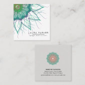 Green Lotus Mandala Yoga Instructor Holistic Vierkante Visitekaartje (Voorkant / Achterkant)