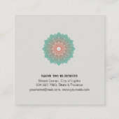 Green Lotus Mandala Yoga Instructor Holistic Vierkante Visitekaartje (Achterkant)