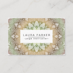 Green Lotus Mandala Yoga Meditation Holistic Visitekaartje