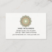 Green Lotus Mandala Yoga Meditation Holistic Visitekaartje (Achterkant)
