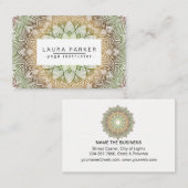 Green Lotus Mandala Yoga Meditation Holistic Visitekaartje (Voorkant / Achterkant)