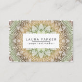 Green Lotus Mandala Yoga Meditation Holistic Visitekaartje (Voorkant)