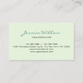 Green Lotus Yoga Instructor Visitekaartje (Achterkant)