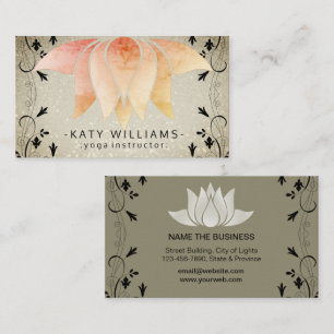 Green Lotus Yoga Meditation Holistic Retro Visitekaartje