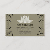 Green Lotus Yoga Meditation Holistic Retro Visitekaartje (Achterkant)