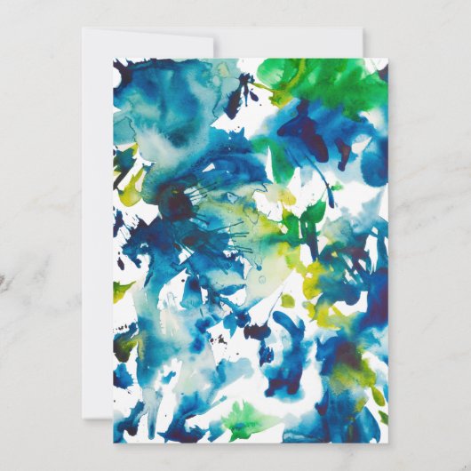 Green Love Abstracte Waterverf Wedding Invitation Kaart