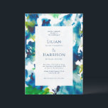 Green Love Abstracte Waterverf Wedding Invitation Kaart<br><div class="desc">Ik creëerde dit collectie geïnspireerd door mooie waterverf abstract dat ik verfde met losse groene en blauwe penseelstreken. Vette kleuren zijn perfect voor een lente- of zomerbruiloft in de natuur</div>