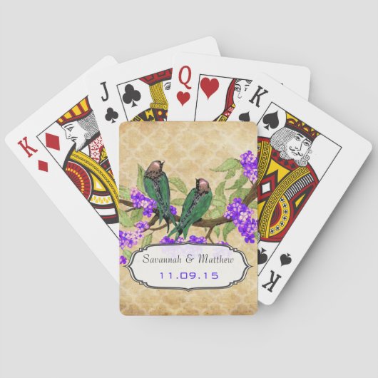  Green Love Bird Wedding Gift Plays Card Pokerkaarten (Achterkant)