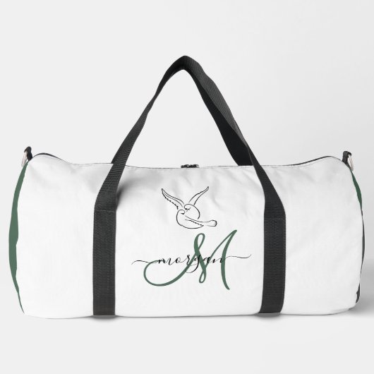 Green Love Birds Personalized Gym Duffel Bag Plunjezak (Voorkant)