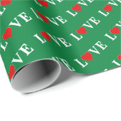 Green LOVE Cadeaupapier (Rol Hoek)