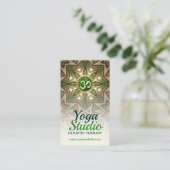 Green Love Energy Meditation Mandala Yoga Visitekaartje (Staand voorkant)