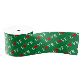 Green LOVE Heart Grosgrain Lint