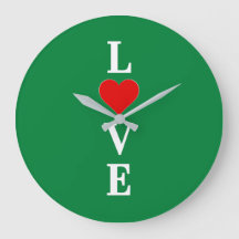 Green Love Heart Retro Elegant