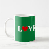 Green Love Heart Retro Elegant Koffiemok (Links)