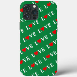 Green LOVE Heart Retro Timeless Elegant Case-Mate iPhone Case