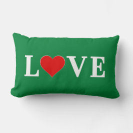 Green LOVE Heart Retro Timeless Elegant Kussen