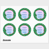 Green LOVE Heart Ronde Sticker (Vel)