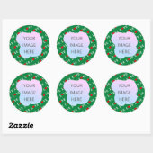 Green LOVE Heart Ronde Sticker (Vel)