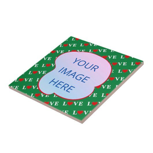 Green LOVE Heart Tegeltje (Zijkant)