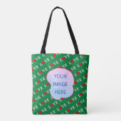 Green LOVE Heart Tote Bag (Achterkant)