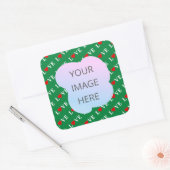 Green LOVE Heart Vierkante Sticker (Envelop)