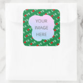 Green LOVE Heart Vierkante Sticker (Tas)