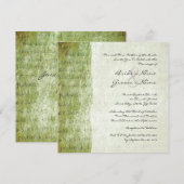 Green Love is Patient Vintage Wedding Invitation Kaart (Voorkant / Achterkant)