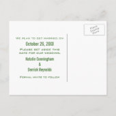 Green Love Maze Save the Date Briefkaart (Achterkant)