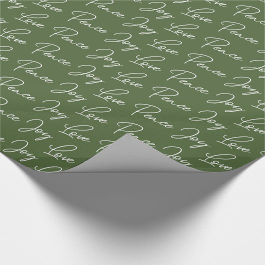 Green Love Peace Joy-kerstcadeaupapier Cadeaupapier (Hoek)