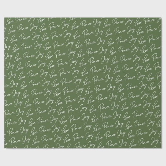 Green Love Peace Joy-kerstcadeaupapier Cadeaupapier (Vlak)