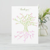 Green Love Tree of Life Light Elegant Modern Cute Bedankkaart (Staand voorkant)