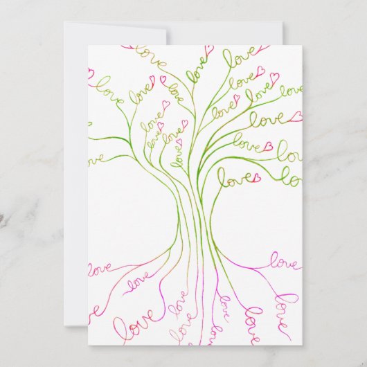 Green Love Tree of Life Light Elegant Modern Cute Bedankkaart (Voorkant)