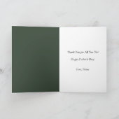 Green Love You Dad Heart Custom Photo Vaderdag Kaart (Binnen)