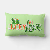 Green Lovevogels Irish Shamrock Love Pillow Kussen (Achterkant)