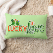 Green Lovevogels Irish Shamrock Love Pillow Kussen (Deken)