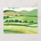 Green Lucious Hillside | Natuur Waterverf Briefkaart (Voorkant)