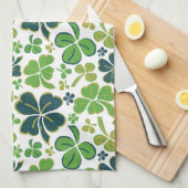 Green Lucky 4 leest Shamrocks Clover-patroon Theedoek (Quarter Fold)
