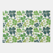 Green Lucky 4 leest Shamrocks Clover-patroon Theedoek (Horizontaal)