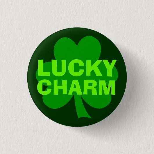 Green Lucky Charm Shamrock Button (Voorkant)
