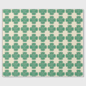 Green Lucky Clover Celtic Shamrock Knot Cadeaupapier (Vlak)
