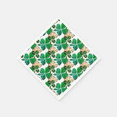 Green Lucky Clover Shamrock Pattern Servet (Hoek)