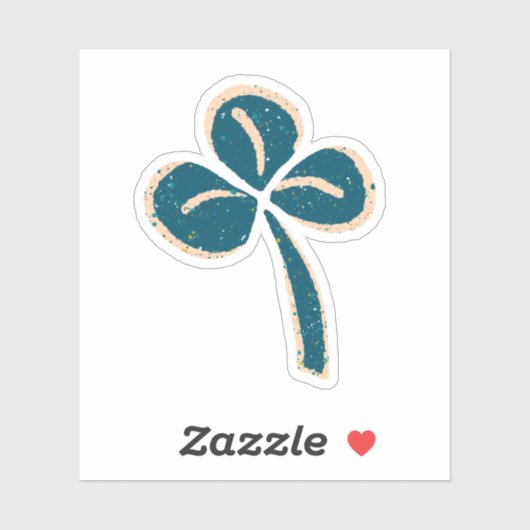 Green Lucky Clover Shamrock St. Patrick's Day Sticker (Vel)