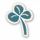 Green Lucky Clover Shamrock St. Patrick's Day Sticker (Voorkant)