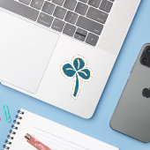 Green Lucky Clover Shamrock St. Patrick's Day Sticker (Laptop met iPhone)
