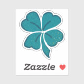 Green Lucky Clover Shamrock St. Patrick's Day Sticker (Vel)