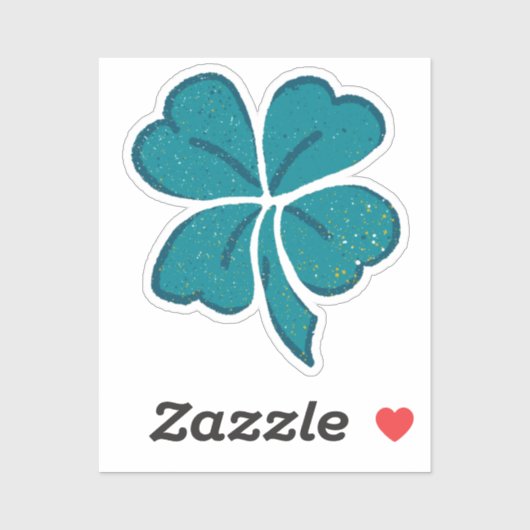 Green Lucky Clover Shamrock St. Patrick's Day Sticker (Vel)