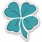 Green Lucky Clover Shamrock St. Patrick's Day Sticker (Voorkant)