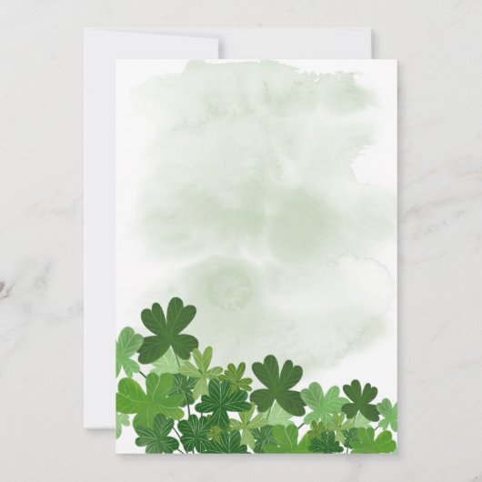 Green Lucky Clover St. Patrick's Day Baby shower Bedankkaart (Achterkant)